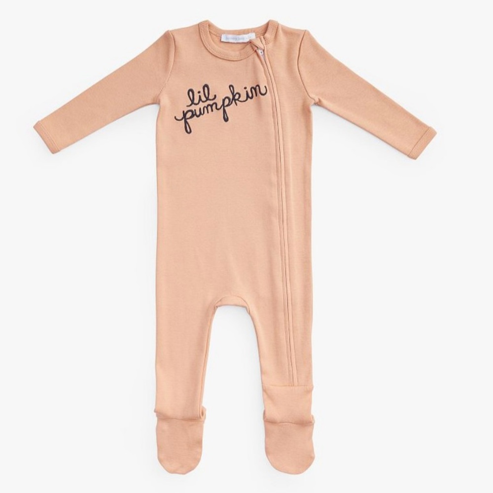 Pottery Barn Kids Lil Pumpkin Organic Cotton Baby Pajama Footies | 9-12 months